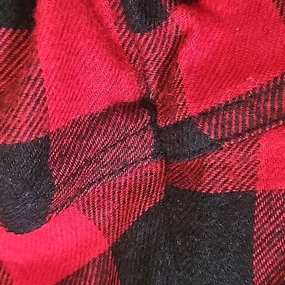 Maurices Red and Black Check Soft Flannel Button Down Shirt - Picture 9 of 12